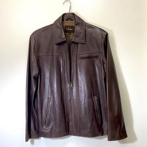 Men's cole haan brown leather Jacket men size S